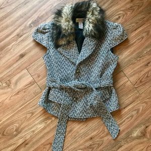 Jacket with faux fur